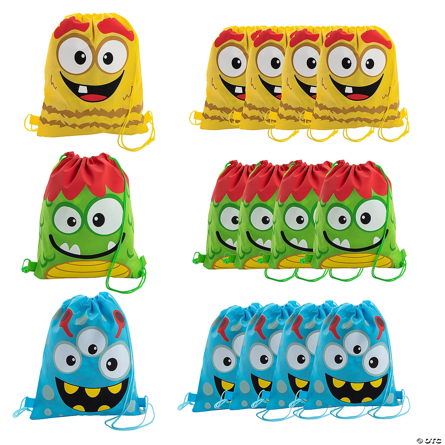 12" x 15" Medium Nonwoven Silly Monster Drawstring Bags - 12 Pc. 3 12" x 15" Medium Nonwoven Silly Monster Drawstring Bags - 12 Pc.