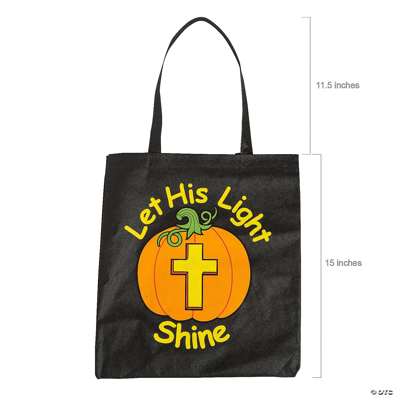 15" x 15" Large Nonwoven Glow-in-the-Dark Christian Pumpkin Tote Bags - 12 Pc. 4 15" x 15" Large Nonwoven Glow-in-the-Dark Christian Pumpkin Tote Bags - 12 Pc. - Image 2