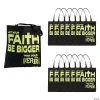 15" x 17" Large Nonwoven Glow-in-the-Dark Faith Over Fear Tote Bags - 12 Pc.
