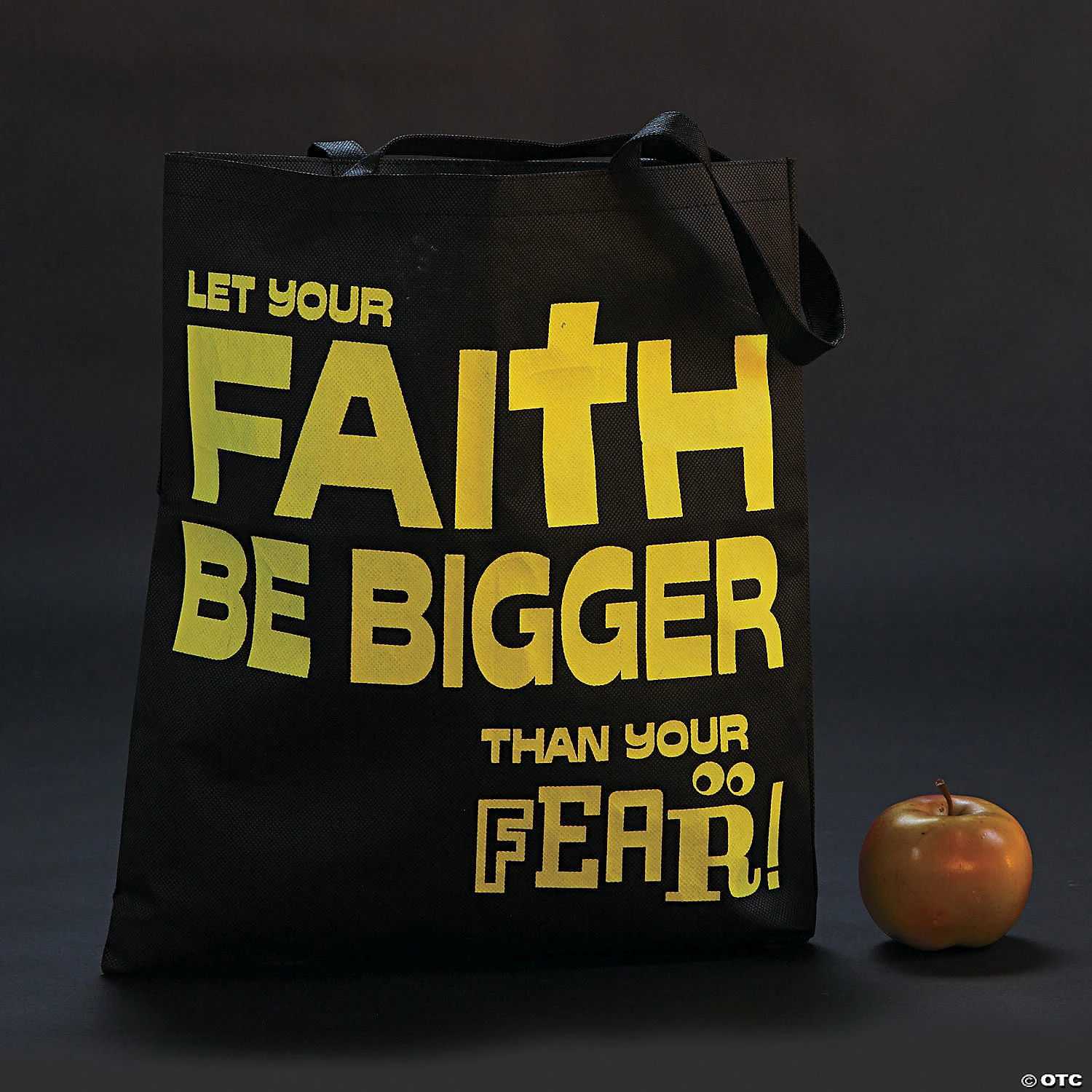 15" x 17" Large Nonwoven Glow-in-the-Dark Faith Over Fear Tote Bags - 12 Pc. 5 15" x 17" Large Nonwoven Glow-in-the-Dark Faith Over Fear Tote Bags - 12 Pc. - Image 3