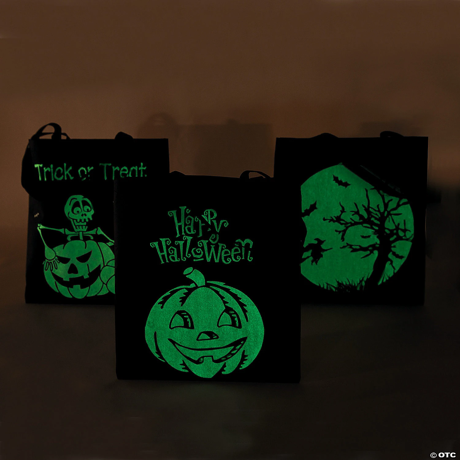 15" x 17" Large Nonwoven Glow-in-the-Dark Halloween Tote Bags - 12 Pc. 5 15" x 17" Large Nonwoven Glow-in-the-Dark Halloween Tote Bags - 12 Pc. - Image 3