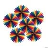 16" Rainbow Hanging Paper Fans - 6 Pc. -Cheap Halloween decorations Store 16 rainbow hanging paper fans 6 pc 13660448