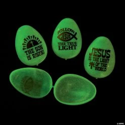 2 1/2" Jesus is the Light Glow-in-the-Dark Plastic Easter Eggs - 72 Pc.