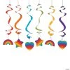 26" Rainbow Party Hanging Swirl Decorations - 12 Pc. -Cheap Halloween decorations Store 26 rainbow party hanging swirl decorations 12 pc 13808541