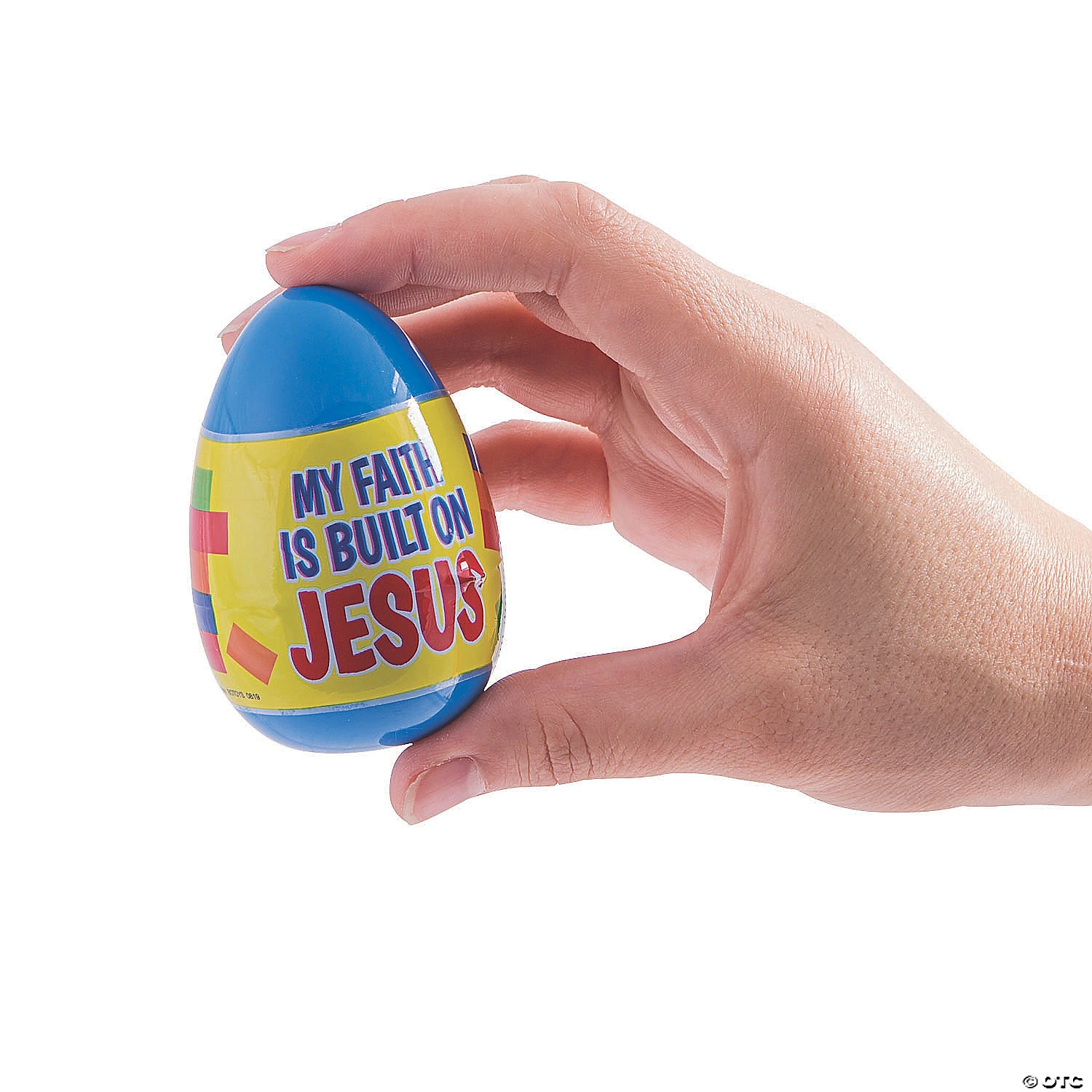 3" Built on Jesus Color Brick-Filled Plastic Easter Eggs - 12 Pc. 4 3" Built on Jesus Color Brick-Filled Plastic Easter Eggs - 12 Pc. - Image 2