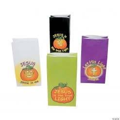 5 1/4" x 10" Christian Pumpkin Treat Bags - 12 Pc. -Cheap Halloween decorations Store 5 1 4 x 10 christian pumpkin treat bags 12 pc 36 2244 a02