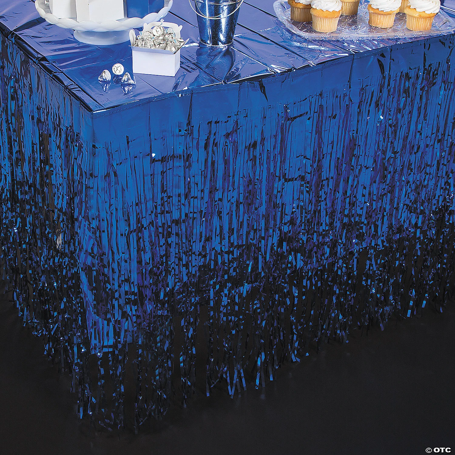 Metallic Fringe Plastic Table Skirt 4 Metallic Fringe Plastic Table Skirt - Image 2