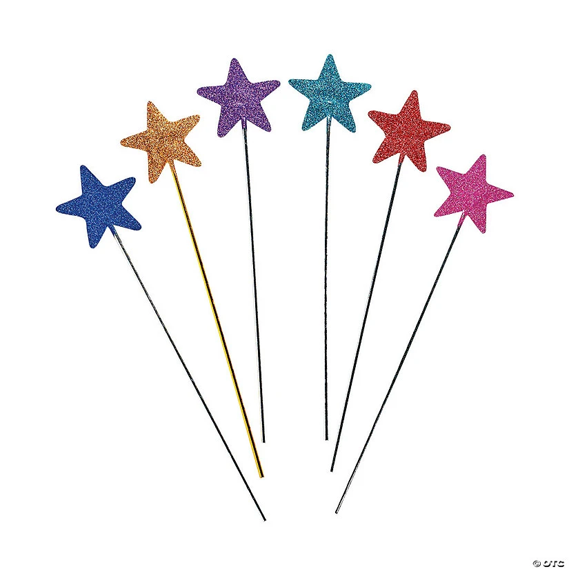 Bright & Glittery Star Wands- 12 Pc. 3 Bright & Glittery Star Wands- 12 Pc.