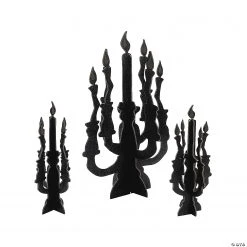 Candelabra Centerpieces with Glow-in-the-Dark Flames - 3 Pc.