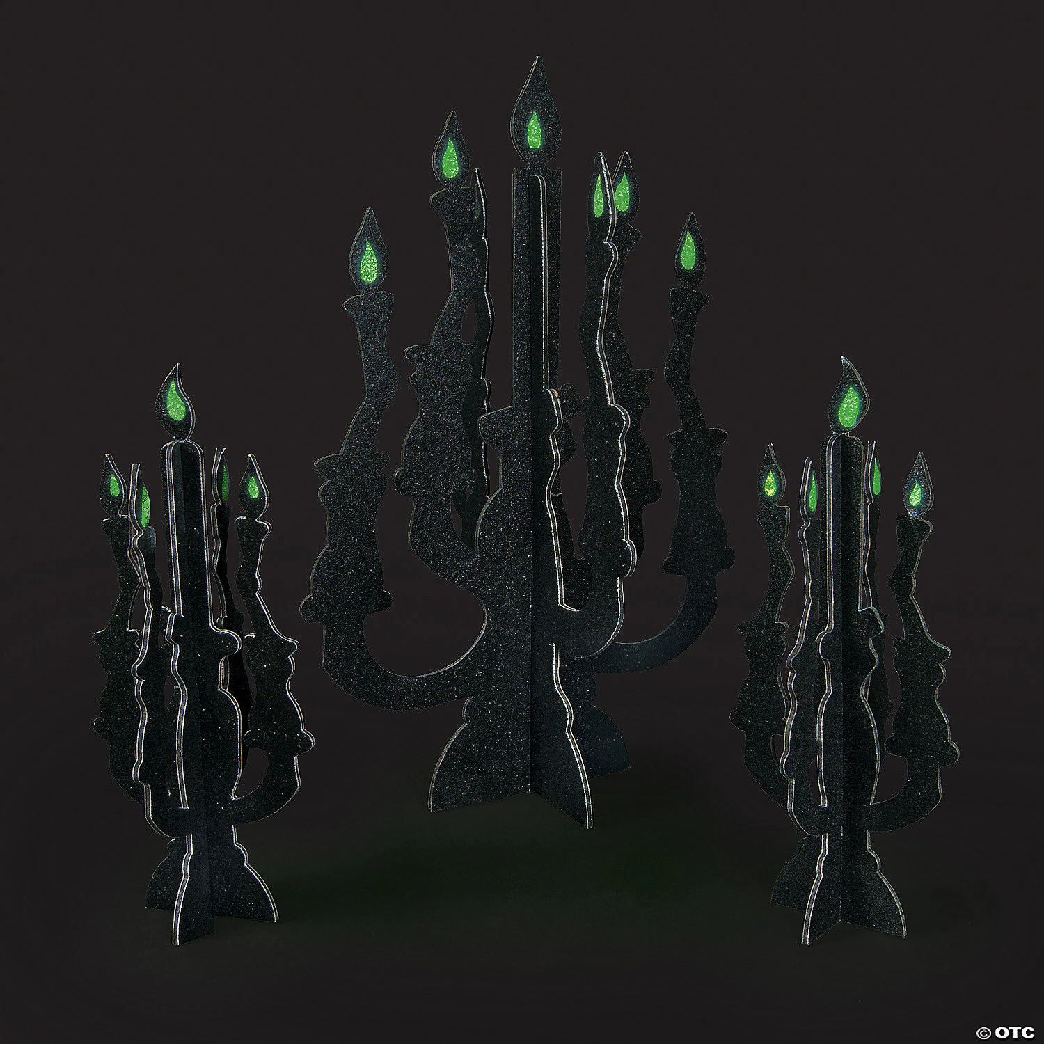 Candelabra Centerpieces with Glow-in-the-Dark Flames - 3 Pc. 4 Candelabra Centerpieces with Glow-in-the-Dark Flames - 3 Pc. - Image 2