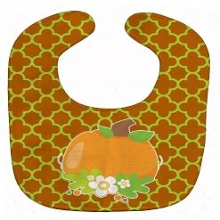 Caroline's Treasures Fall Pumpkin Orange Quatrfoil Baby Bib, 10 x 13,