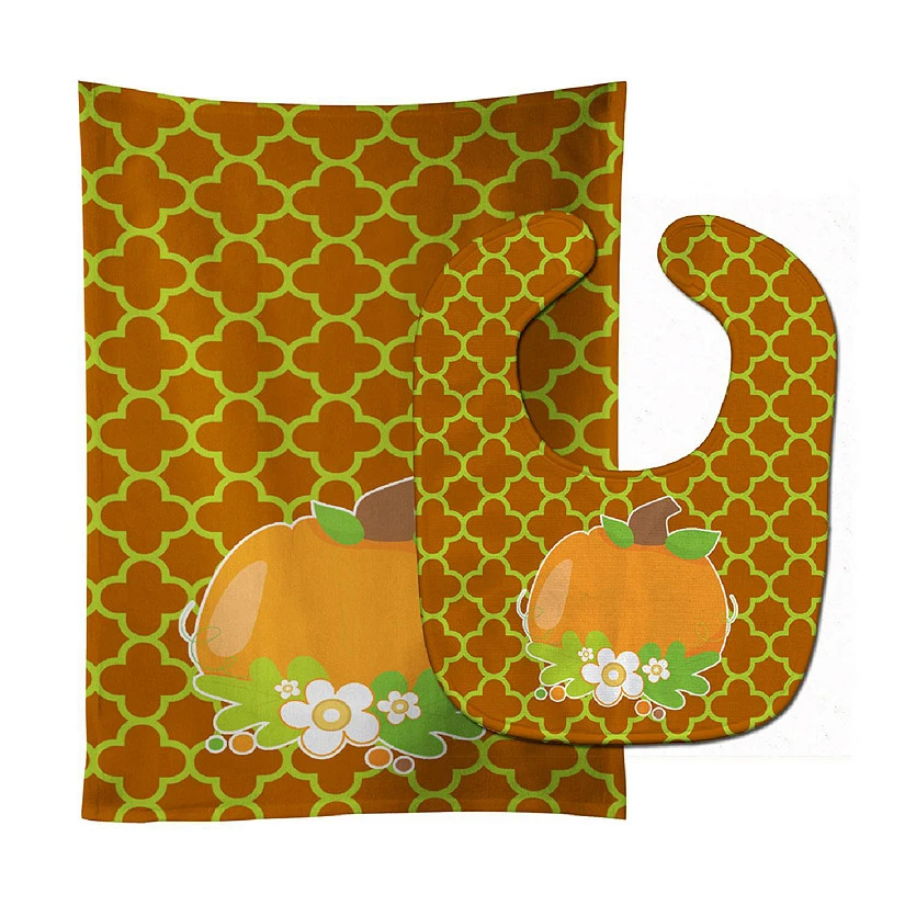 Caroline's Treasures Fall Pumpkin Orange Quatrfoil Baby Bib & Burp Cloth, 11 x 18, 3 Caroline's Treasures Fall Pumpkin Orange Quatrfoil Baby Bib & Burp Cloth, 11 x 18,