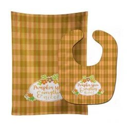 Caroline's Treasures Fall Pumpkin Spice and Everything Baby Bib & Burp Cloth, 11 x 18,
