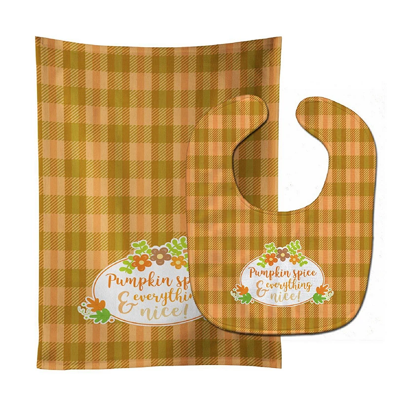 Caroline's Treasures Fall Pumpkin Spice and Everything Baby Bib & Burp Cloth, 11 x 18, 3 Caroline's Treasures Fall Pumpkin Spice and Everything Baby Bib & Burp Cloth, 11 x 18,