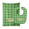 Caroline's Treasures Fall Pumpkin Spice Gingham Baby Bib & Burp Cloth, 11 x 18,