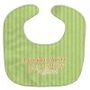 Caroline's Treasures Fall Pumpkin Spice Green Stripe Baby Bib, 10 x 13,