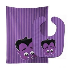 Caroline's Treasures, Halloween, Halloween Dracula Baby Bib & Burp Cloth, 11 x 18,