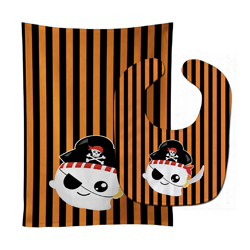 Caroline's Treasures, Halloween, Halloween Ghost Pirate Baby Bib & Burp Cloth, 11 x 18, 3 Caroline's Treasures, Halloween, Halloween Ghost Pirate Baby Bib & Burp Cloth, 11 x 18,
