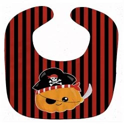 Caroline's Treasures, Halloween, Halloween Pumpkin Pirate Baby Bib, 10 x 13,