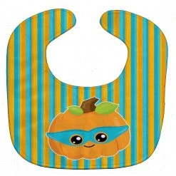 Caroline's Treasures, Halloween, Halloween Pumpkin Superhero Baby Bib, 10 x 13,