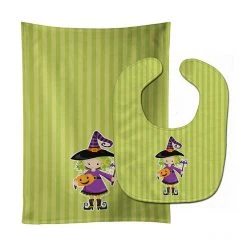 Caroline's Treasures, Halloween, Halloween Witch #2 Baby Bib & Burp Cloth, 11 x 18,