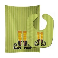 Caroline's Treasures, Halloween, Halloween Witch's Feet #4 Baby Bib & Burp Cloth, 11 x 18,