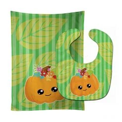 Caroline's Treasures Pumpkin Fall Baby Bib & Burp Cloth, 11 x 18,