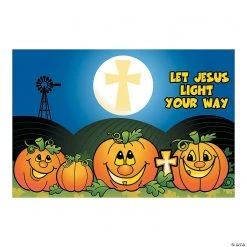 Christian Pumpkin Backdrop Banner Halloween Decoration - 3 Pc.