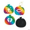 Christian Pumpkin Magic Color Scratch Ornaments with Cutout - 24 Pc. -Cheap Halloween decorations Store christian pumpkin magic color scratch ornaments with cutout 24 pc 13742876