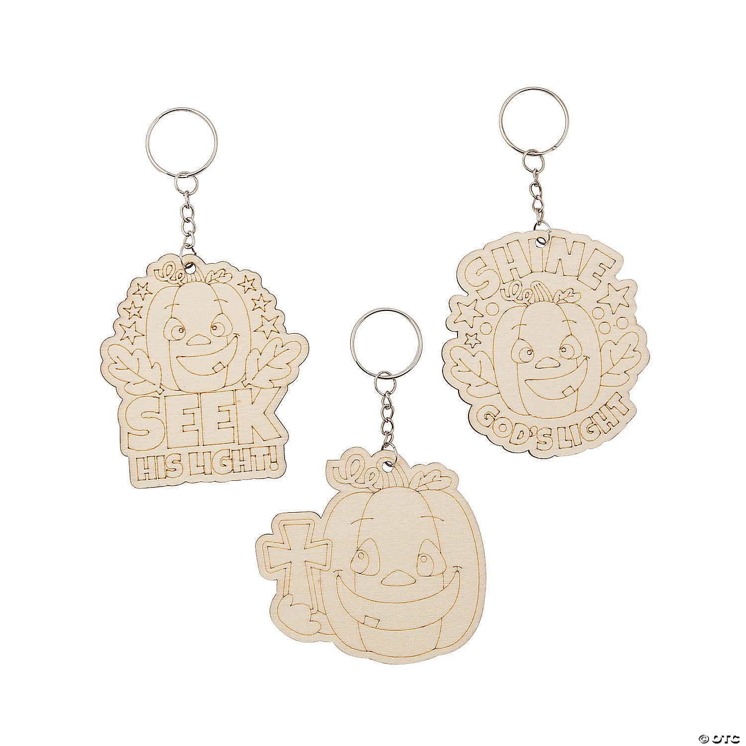 Color Your Own Christian Pumpkin Keychains - 12 Pc. 3 Color Your Own Christian Pumpkin Keychains - 12 Pc.