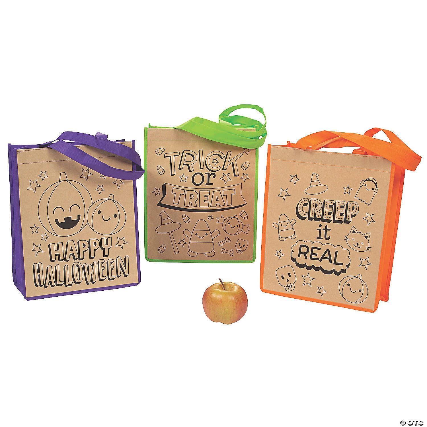 Color Your Own Large Halloween Tote Bags - 12 Pc. 3 Color Your Own Large Halloween Tote Bags - 12 Pc.