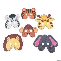 Color Your Own Zoo Animal Masks - 12 Pc.