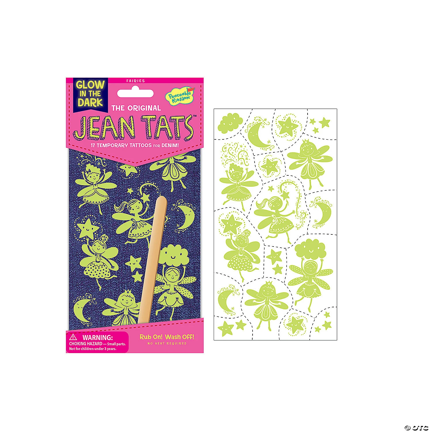 Fairies Glow-In-The-Dark Jean Tats Pack 4 Fairies Glow-In-The-Dark Jean Tats Pack - Image 2