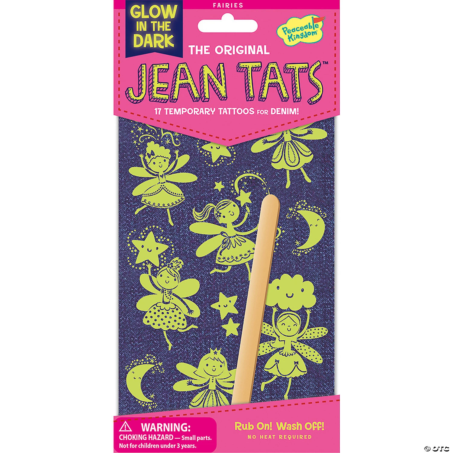 Fairies Glow-In-The-Dark Jean Tats Pack 3 Fairies Glow-In-The-Dark Jean Tats Pack