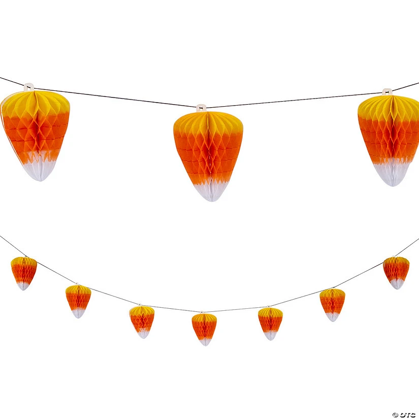 Fall Candy Corn Tissue Paper Garland 3 Fall Candy Corn Tissue Paper Garland