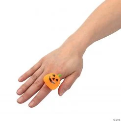 Flashing Light-Up Jack-O’-Lantern Bat & Ghost Rings - 12 Pc. -Cheap Halloween decorations Store flashing light up jack o lantern bat and ghost rings 12 pc 14114112 a02