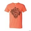 Floral Sugar Skull Adult’s T-Shirt -Cheap Halloween decorations Store floral sugar skull adult s t shirt13954141