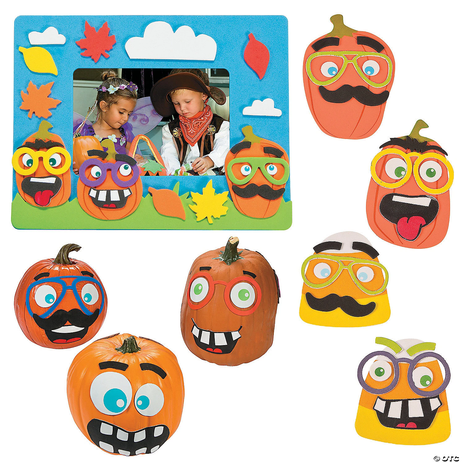 Funny Face Pumpkin Craft Kit Assortment - Makes 36 3 Funny Face Pumpkin Craft Kit Assortment - Makes 36