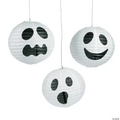 Ghost Hanging Paper Lanterns Halloween Decorations - 6 Pc.