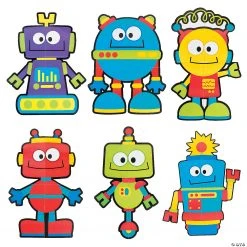 Giant Robot Cutouts - 6 Pc. -Cheap Halloween decorations Store giant robot cutouts 6 pc 13733822 a02