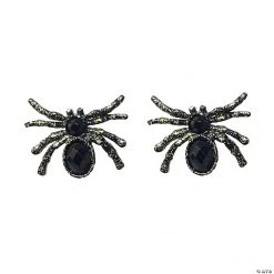 Glitter Gem Spider Earrings