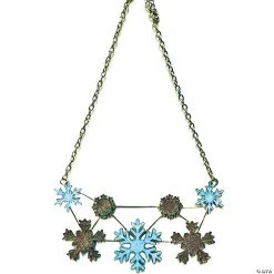 Glittery Snowflake Bib Necklace