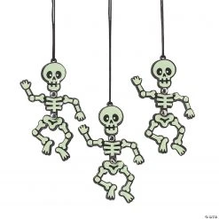 Glow-in-the-Dark Dancing Skeleton Necklaces - 12 Pc. 6 Glow-in-the-Dark Dancing Skeleton Necklaces - 12 Pc. -Cheap Halloween decorations Store glow in the dark dancing skeleton necklaces 12 pc 13952233 a01