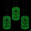 Glow-in-the-Dark God is Light Dog Tag Necklaces - 12 Pc. 2 Glow-in-the-Dark God is Light Dog Tag Necklaces - 12 Pc. -Cheap Halloween decorations Store glow in the dark god is light dog tag necklaces 12 pc 13949548