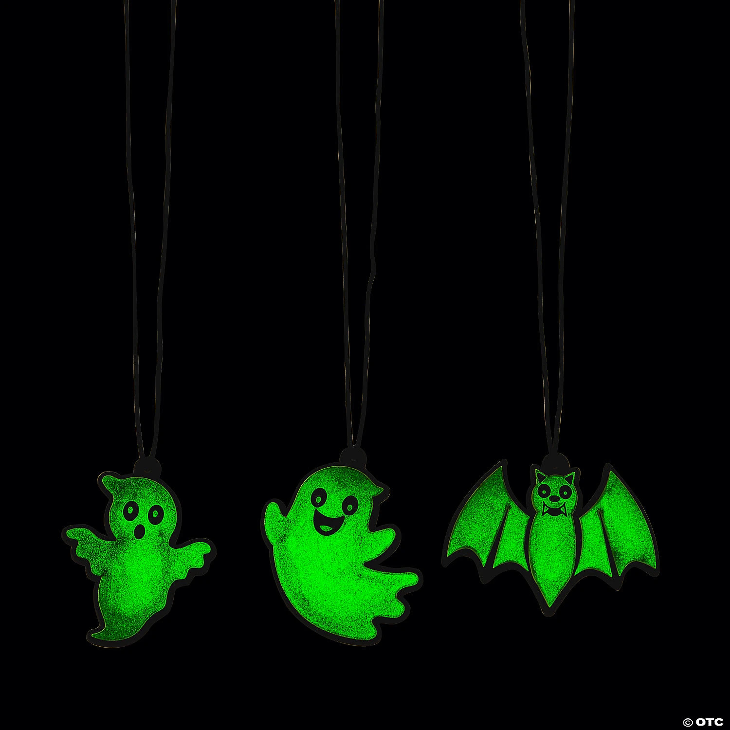 Glow-in-the-Dark Halloween Characters Necklaces - 12 Pc. 3 Glow-in-the-Dark Halloween Characters Necklaces - 12 Pc.