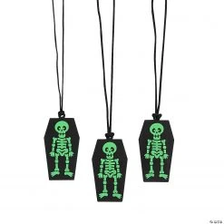 Glow-in-the-Dark Halloween Coffin Necklaces - 12 Pc. -Cheap Halloween decorations Store glow in the dark halloween coffin necklaces 12 pc 13981312 a01