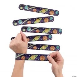 Glow-in-the-Dark Space Slap Bracelets - 12 Pc. -Cheap Halloween decorations Store glow in the dark space slap bracelets 12 pc 13830798 a01
