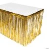 Metallic Fringe Plastic Table Skirt 1 Metallic Fringe Plastic Table Skirt -Cheap Halloween decorations Store gold metallic fringe plastic table skirt70 8183