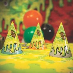 Gross Slime Cone Party Hats - 12 Pc. -Cheap Halloween decorations Store gross slime cone party hats 12 pc 13845585 a02