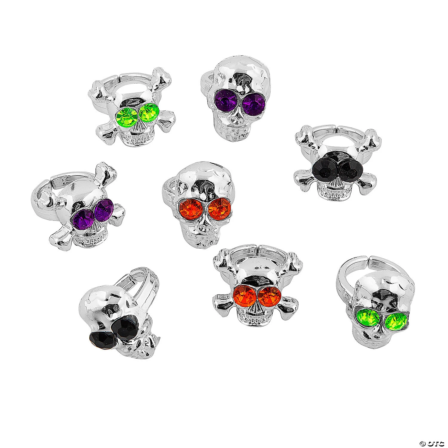 Halloween Gem Eye Skull Rings - 48 Pc. 3 Halloween Gem Eye Skull Rings - 48 Pc.